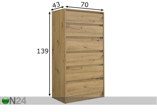 Lipasto 70 cm mitat