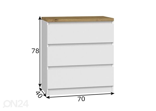 Lipasto 70 cm mitat