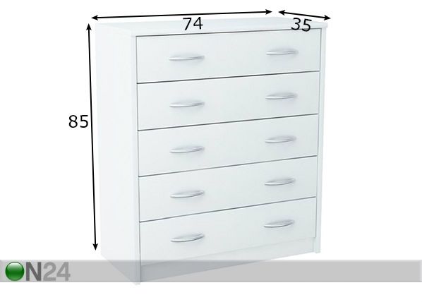 Lipasto 74 cm mitat