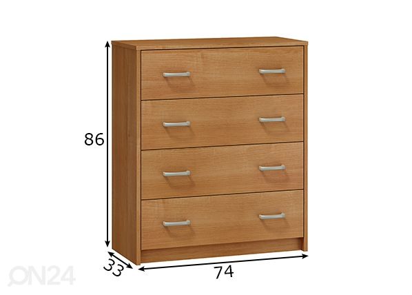 Lipasto 74 cm mitat