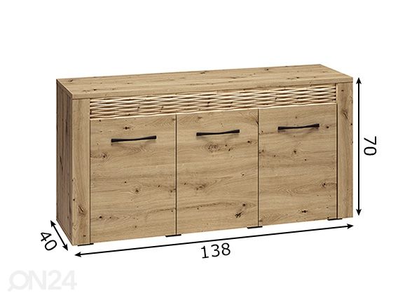 Lipasto Arda 138 cm mitat