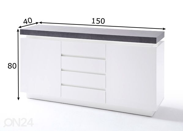 Lipasto Atlanta 48673WB1 LED-valaistuksella mitat