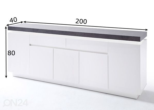 Lipasto Atlanta 48675WB1 LED-valaistuksella mitat