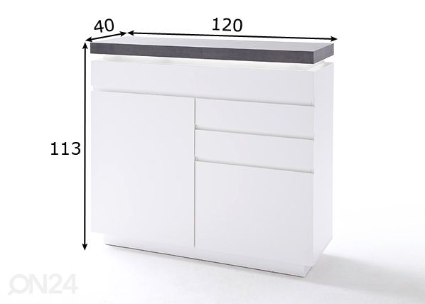 Lipasto Atlanta 48676WB1 LED-valaistuksella mitat