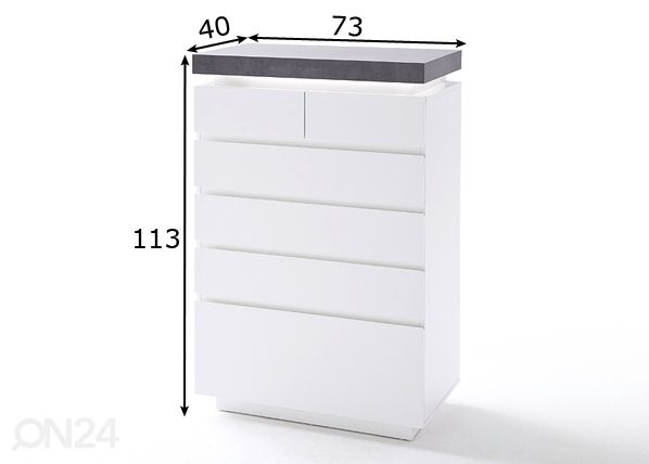Lipasto Atlanta 48677WB1 LED-valaistuksella mitat