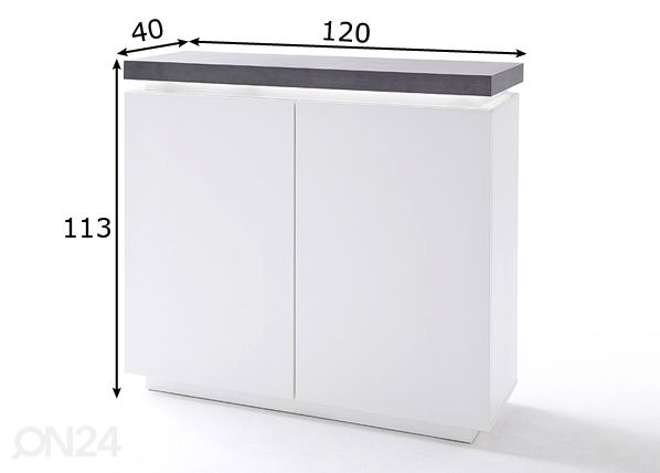 Lipasto Atlanta 48678WB1 LED-valaistuksella mitat
