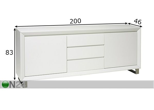 Lipasto BASE 200 cm mitat