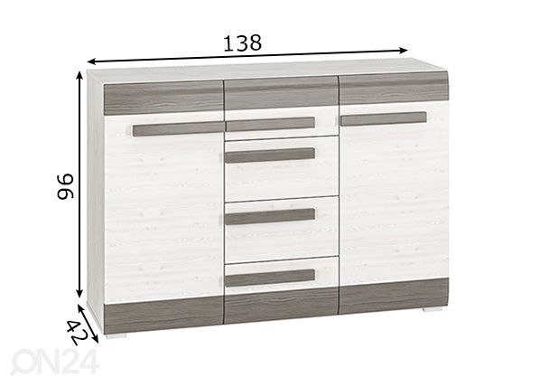 Lipasto Bianca 138 cm mitat