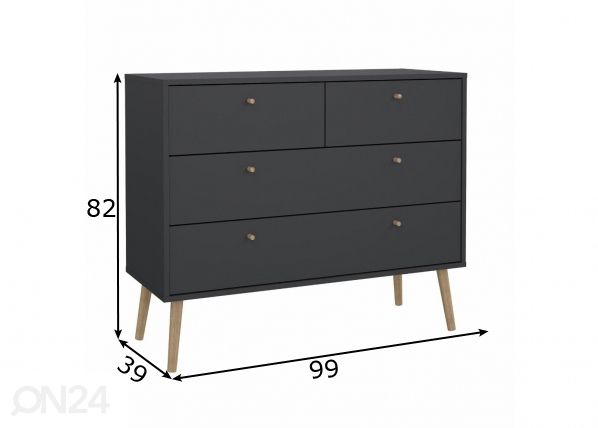 Lipasto Bodo 99 cm, harmaa mitat