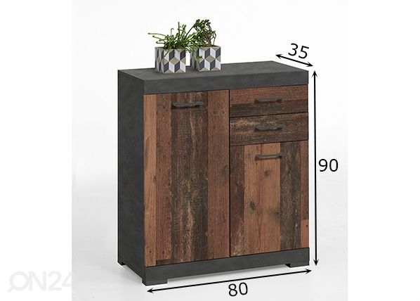 Lipasto Bristol 2 80x35xh90 cm mitat