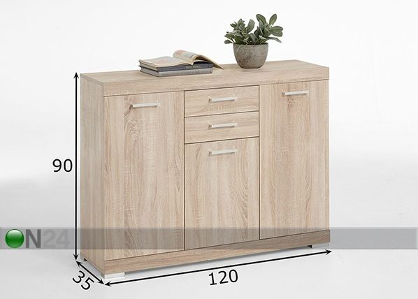 Lipasto BRISTOL 3 120x35xh90 cm mitat