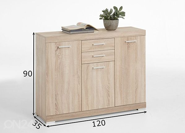 Lipasto Bristol 3 120x35xh90 cm mitat