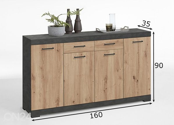 Lipasto Bristol 4 160x35xh90 cm mitat