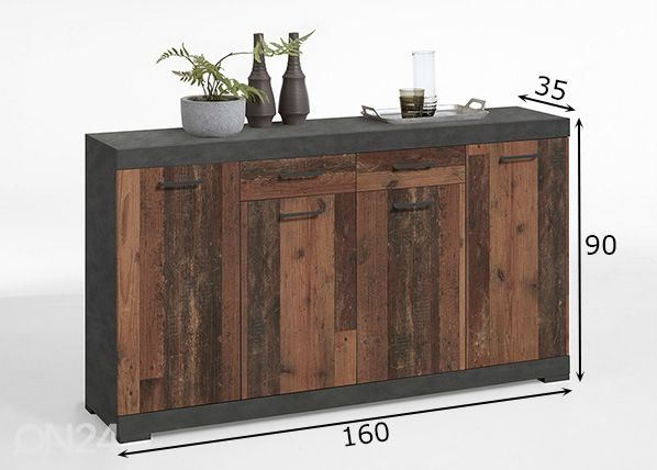 Lipasto Bristol 4 160x35xh90 cm mitat
