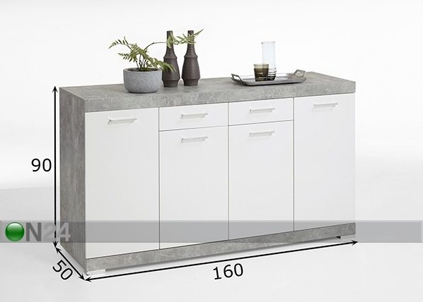 Lipasto BRISTOL 4 XL 160x50xh90 cm mitat