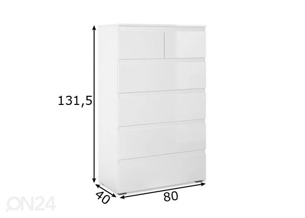Lipasto Capetown 80 cm mitat