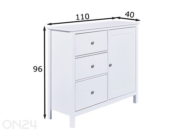 Lipasto Chilly Home 3+1, valkoinen mitat