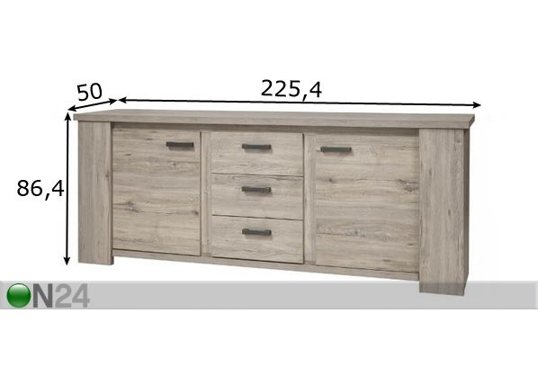 Lipasto Delia 225,4 cm mitat