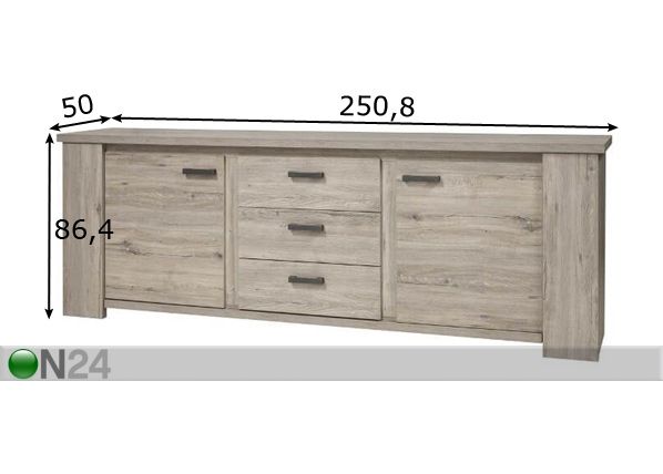 Lipasto Delia 250,8 cm mitat