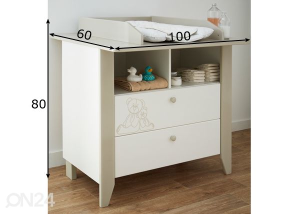 Lipasto+hoitotaso OURSON 70x55 cm mitat