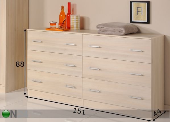 Lipasto INFINITY akaasia mitat