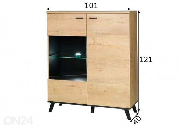 Lipasto + LED-valaistus mitat