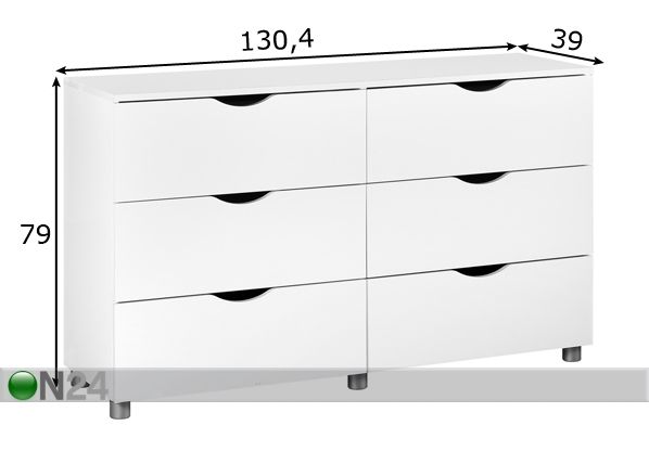 Lipasto LETTY WHITE mitat