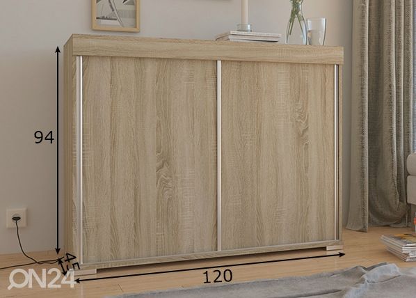 Lipasto liukuovilla Ewa 120 cm mitat
