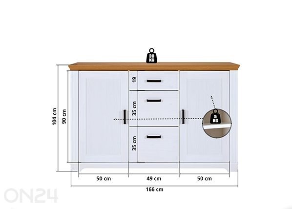 Lipasto Maluno 166 cm mitat