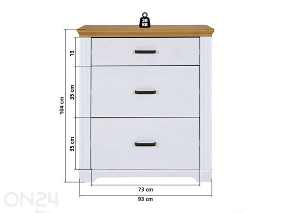 Lipasto Maluno 93 cm mitat