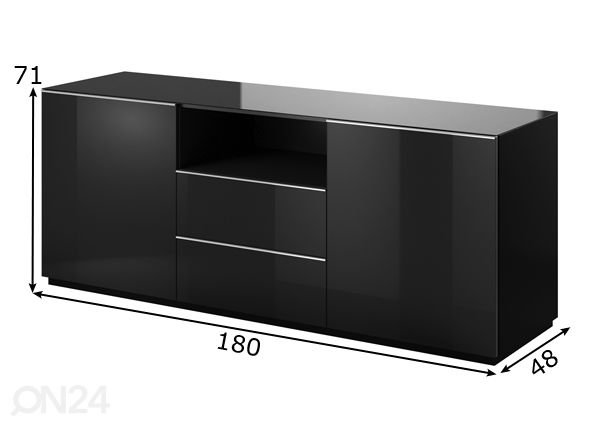 Lipasto, musta 180 cm mitat