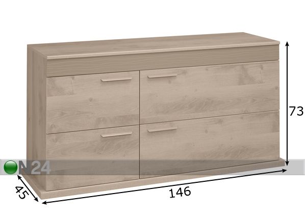 Lipasto PERLA OAK 4 laatikkoa mitat