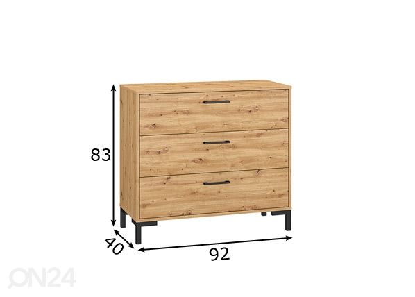 Lipasto Porto 92 cm mitat