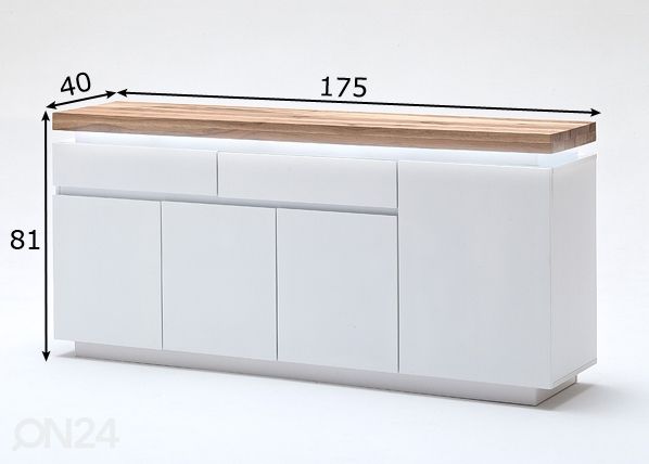 Lipasto Romina 48994MW5 puisella kansilevyllä mitat