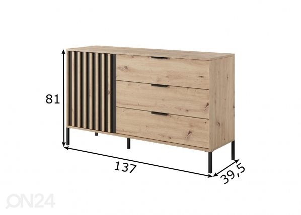 Lipasto Tally B 137 cm mitat