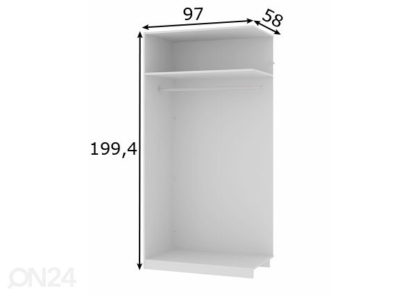 Lisärunko SAVE h200 cm mitat