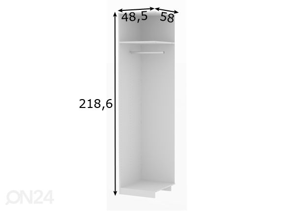 Lisärunko SAVE h220 cm mitat