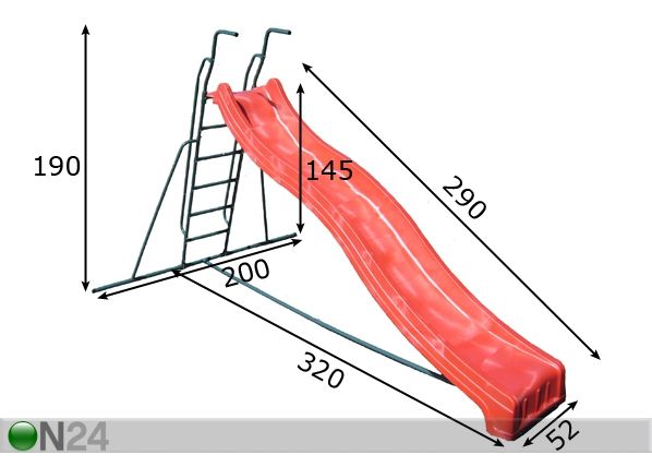 Liukumäki 150 cm mitat