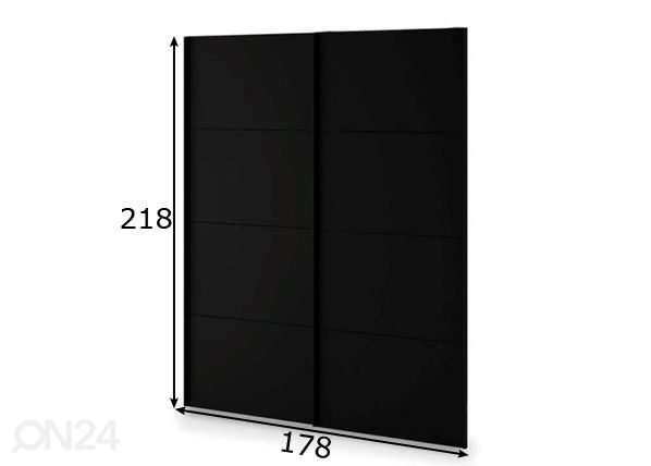 Liukuovet Firenze 180 cm, musta mitat