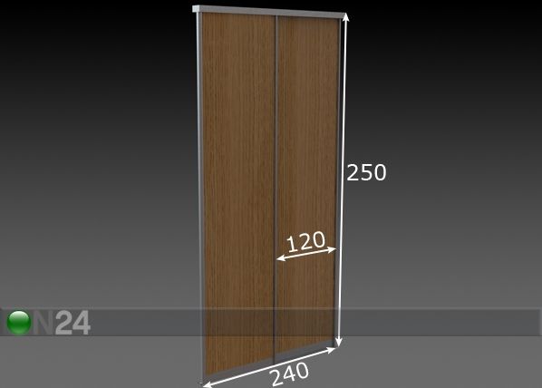 Liukuovet PRESTIGE, 2 melamiiniovea 240x250 cm mitat