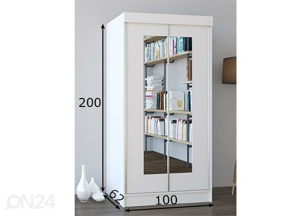 Liukuovikaappi 100 cm mitat