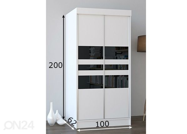 Liukuovikaappi 100 cm mitat