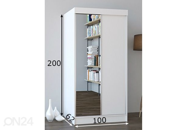 Liukuovikaappi 100 cm mitat