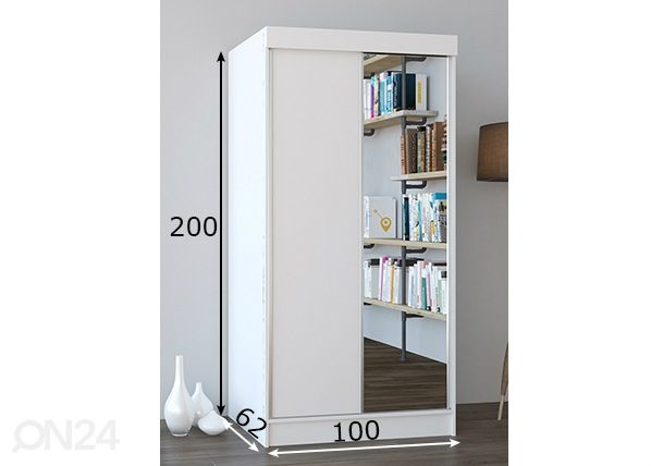 Liukuovikaappi 100 cm mitat