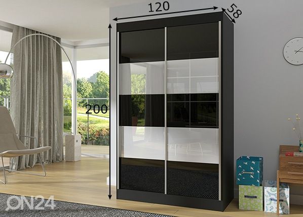 Liukuovikaappi 120 cm mitat