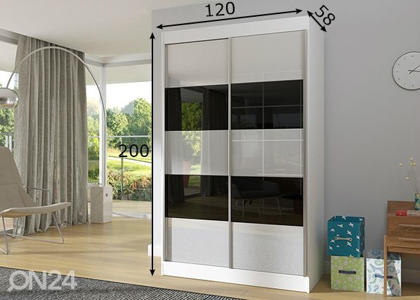 Liukuovikaappi 120 cm mitat