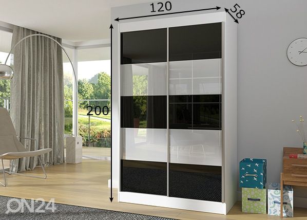 Liukuovikaappi 120 cm mitat