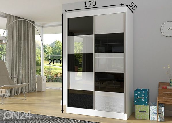Liukuovikaappi 120 cm mitat