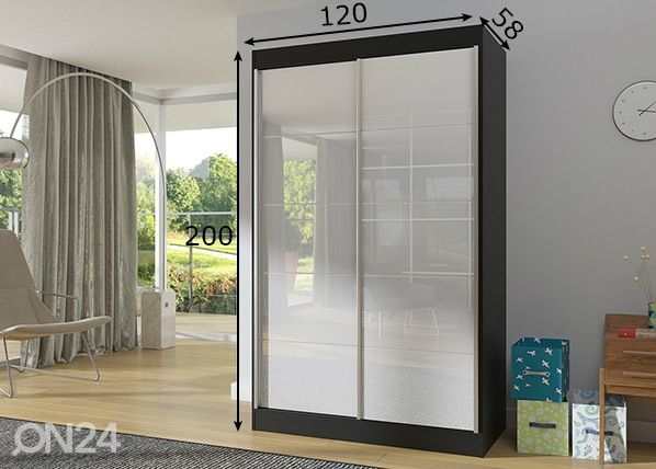 Liukuovikaappi 120 cm mitat