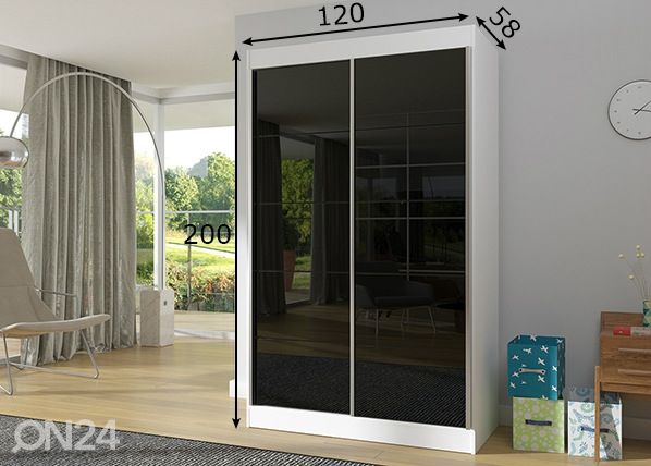 Liukuovikaappi 120 cm mitat
